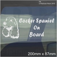 Cocker Spaniel Dog On Board Sticker-Car,Van-Window Sign